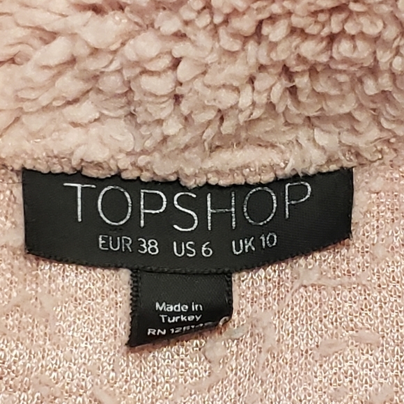 Topshop Pink Fuzzy Teddy 1/4 Zip Sweater - Picture 11 of 16